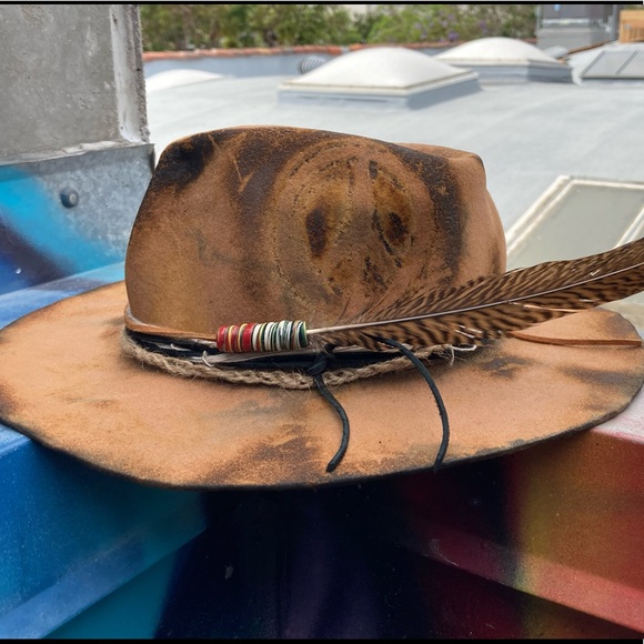 SOLD Funky Distressed Festival Hat - Picture 8 of 13